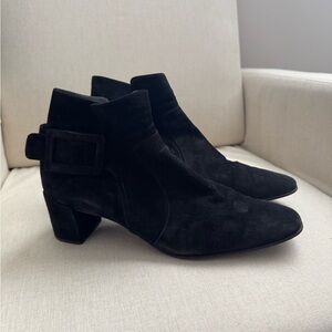 Roger Vivier Black Suede Ankle Boots